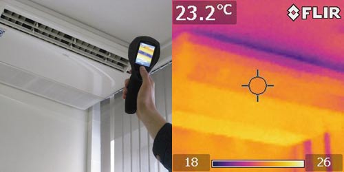 berprfung einer Klimaanlage mit der Thermografiekamera Flir i3 / i5 / i7