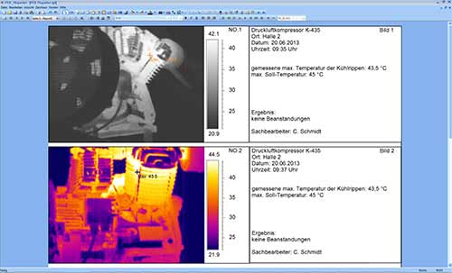 Software der Thermographie-Kamera PCE-TC 31