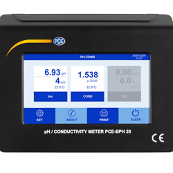 Touchscreen beim Labor Tisch pH-Meter PCE-BPH 20