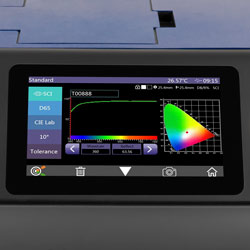 Displayansicht vom Tischspektrometer PCE-CSM 3x Serie