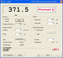 Software vom Ultraschall Abstandssensor