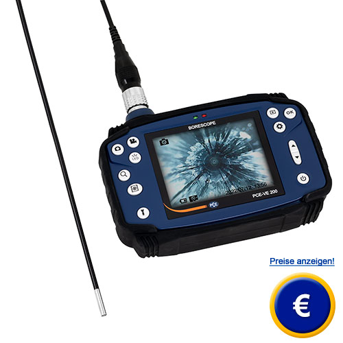 Video-Boroskop PCE-VE 200 mit schwenkbarem Kamerakopf und ergonomischer Einhandbedienung