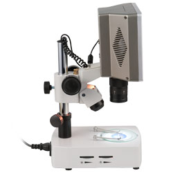 Werkstatt-Mikroskop in der Seitenansicht