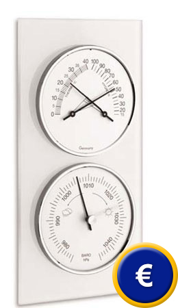 Wetterstation Glas matt mit 2 Anzeigen