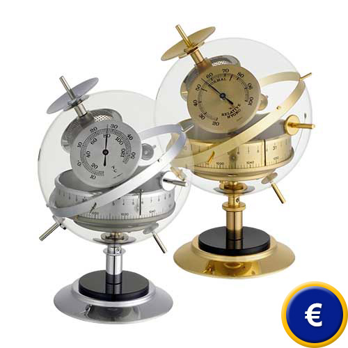 Wetterstation Sputnik in Messing oder Edelstahl